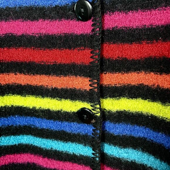 Requirements sweater jacket XL extra large rainbow cardigan black stripe serape - Picture 5 of 11